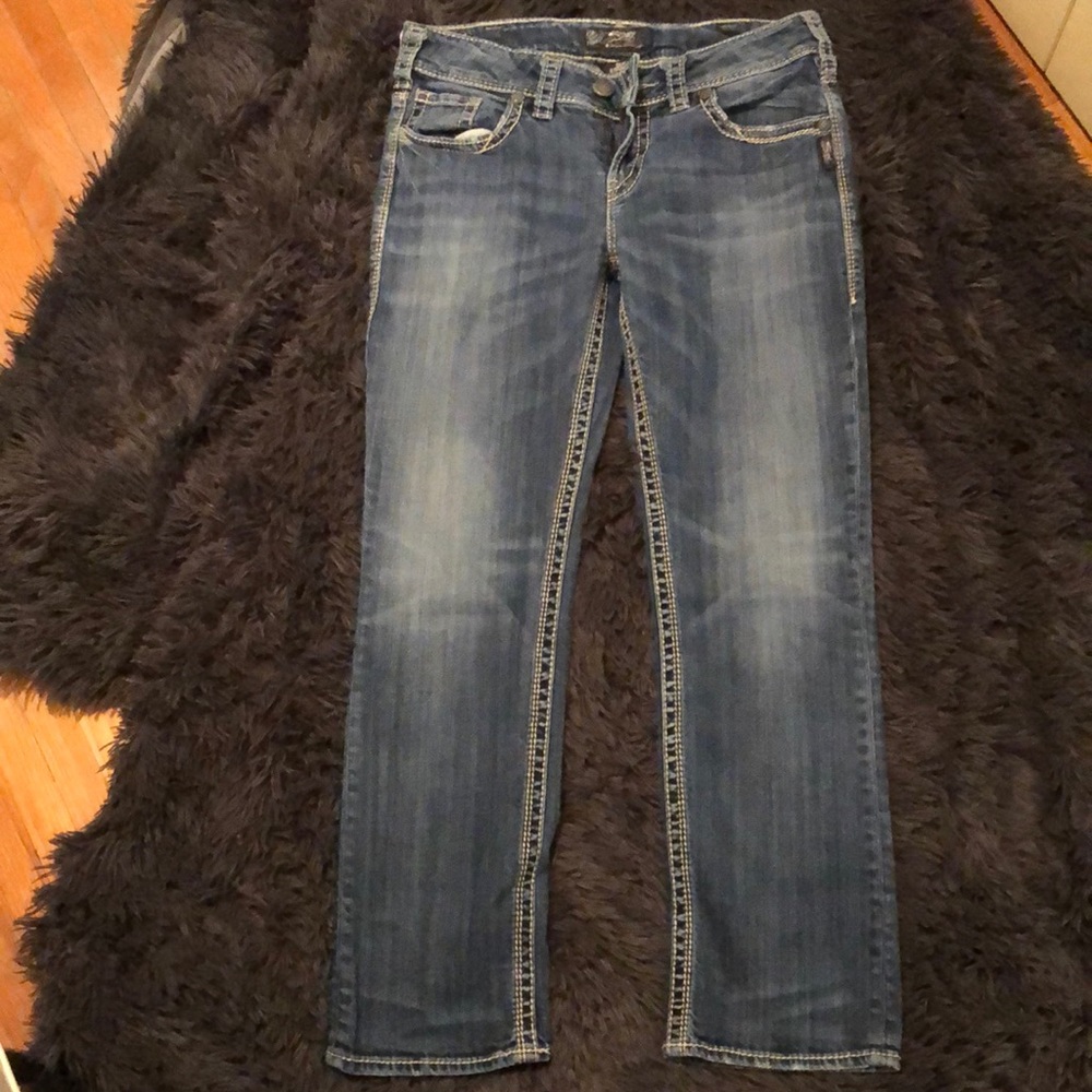 Silver sumo straight jeans